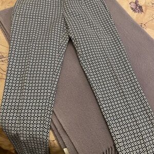 Navy and White Floral Geometric Pants